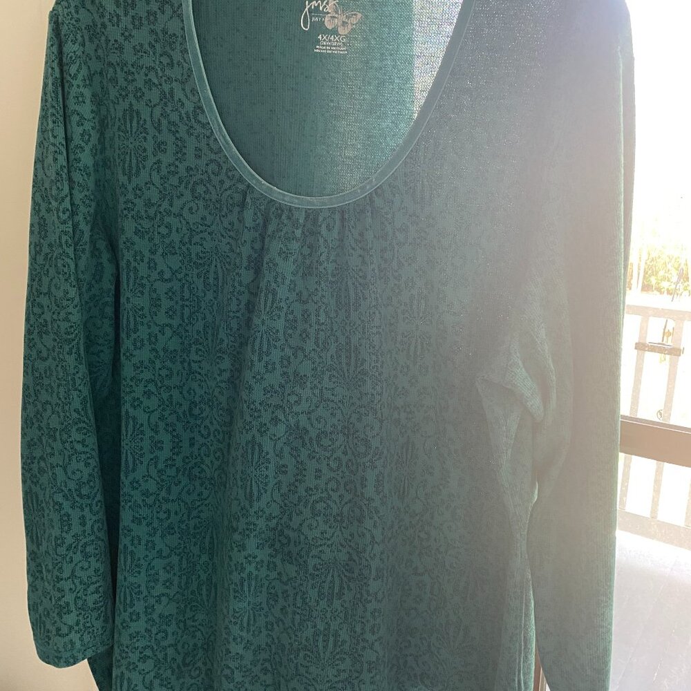 Just My Style Size 4x Teal color long sleeve round neck gently used